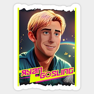 movie 2023 Ryan Gosling graphic illustration design by ironpalette Sticker